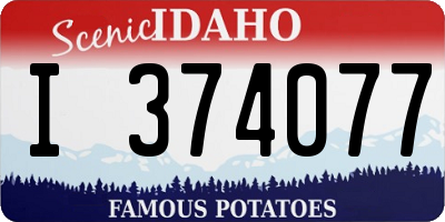 ID license plate I374077