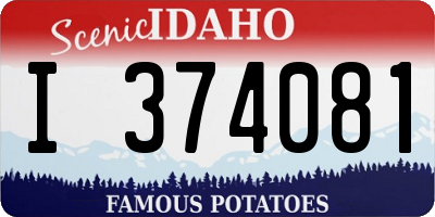 ID license plate I374081