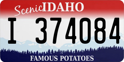 ID license plate I374084