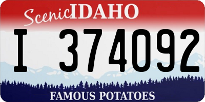 ID license plate I374092