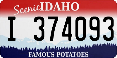 ID license plate I374093