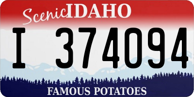 ID license plate I374094