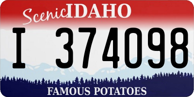 ID license plate I374098