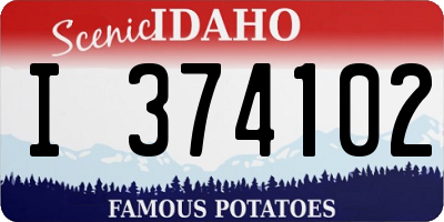 ID license plate I374102