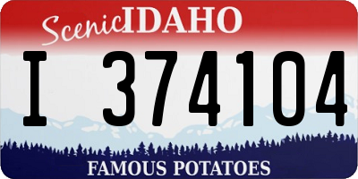 ID license plate I374104