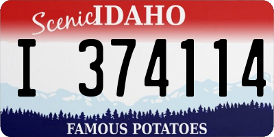 ID license plate I374114