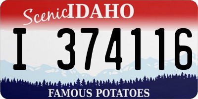 ID license plate I374116