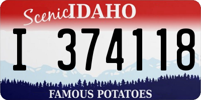 ID license plate I374118