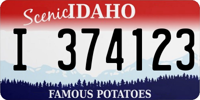 ID license plate I374123