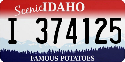 ID license plate I374125
