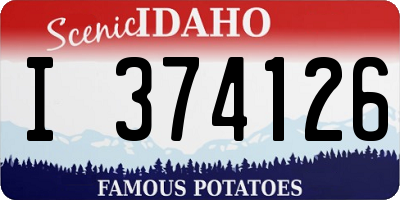 ID license plate I374126
