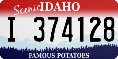 ID license plate I374128