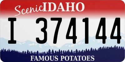 ID license plate I374144