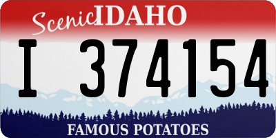 ID license plate I374154