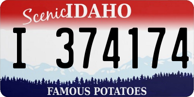 ID license plate I374174