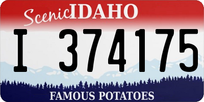 ID license plate I374175
