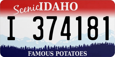 ID license plate I374181