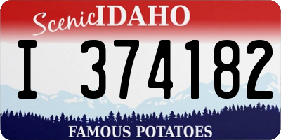 ID license plate I374182