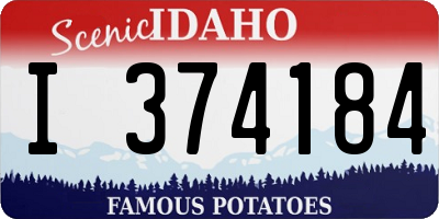 ID license plate I374184