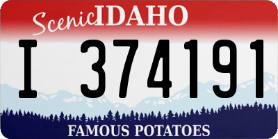 ID license plate I374191