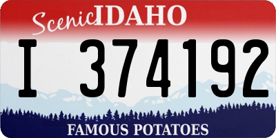 ID license plate I374192
