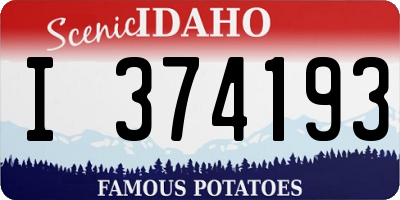 ID license plate I374193
