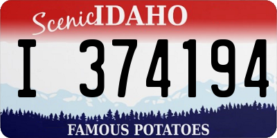 ID license plate I374194