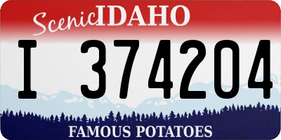 ID license plate I374204
