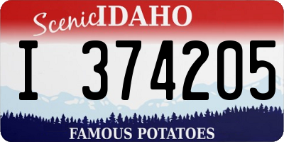 ID license plate I374205