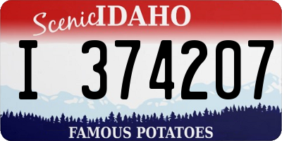 ID license plate I374207