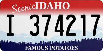 ID license plate I374217