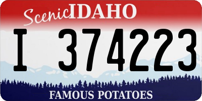 ID license plate I374223