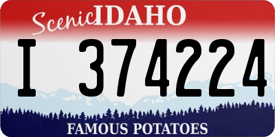 ID license plate I374224