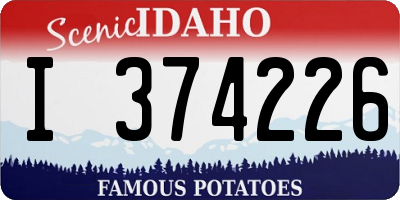 ID license plate I374226