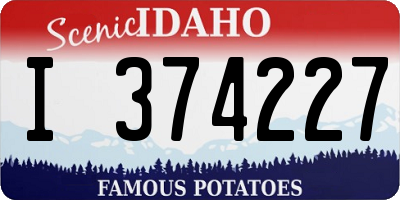 ID license plate I374227