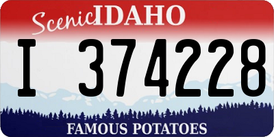ID license plate I374228