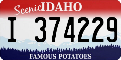 ID license plate I374229