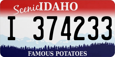 ID license plate I374233