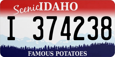ID license plate I374238