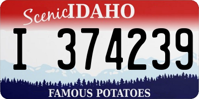 ID license plate I374239