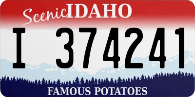 ID license plate I374241