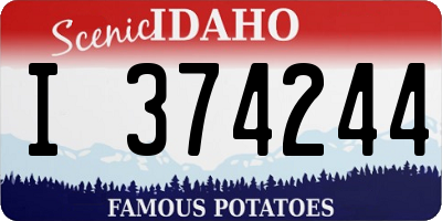 ID license plate I374244