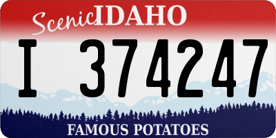 ID license plate I374247