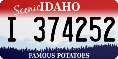 ID license plate I374252