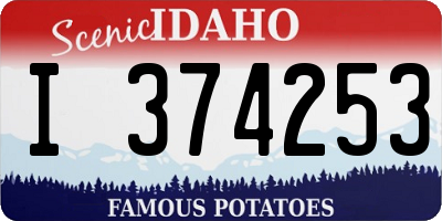 ID license plate I374253