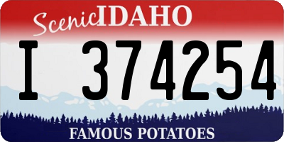 ID license plate I374254