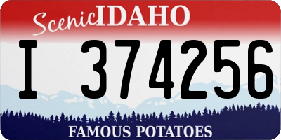 ID license plate I374256