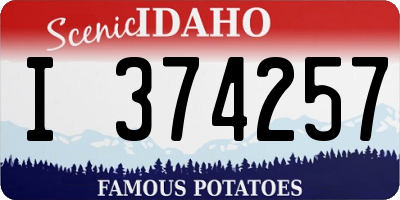 ID license plate I374257
