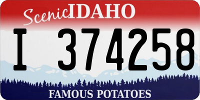 ID license plate I374258