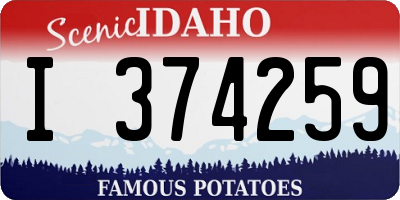 ID license plate I374259
